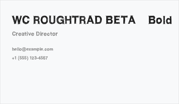 WC ROUGHTRAD BETA    Bold Business Card