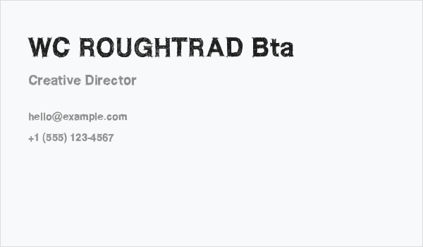 WC ROUGHTRAD Bta Business Card