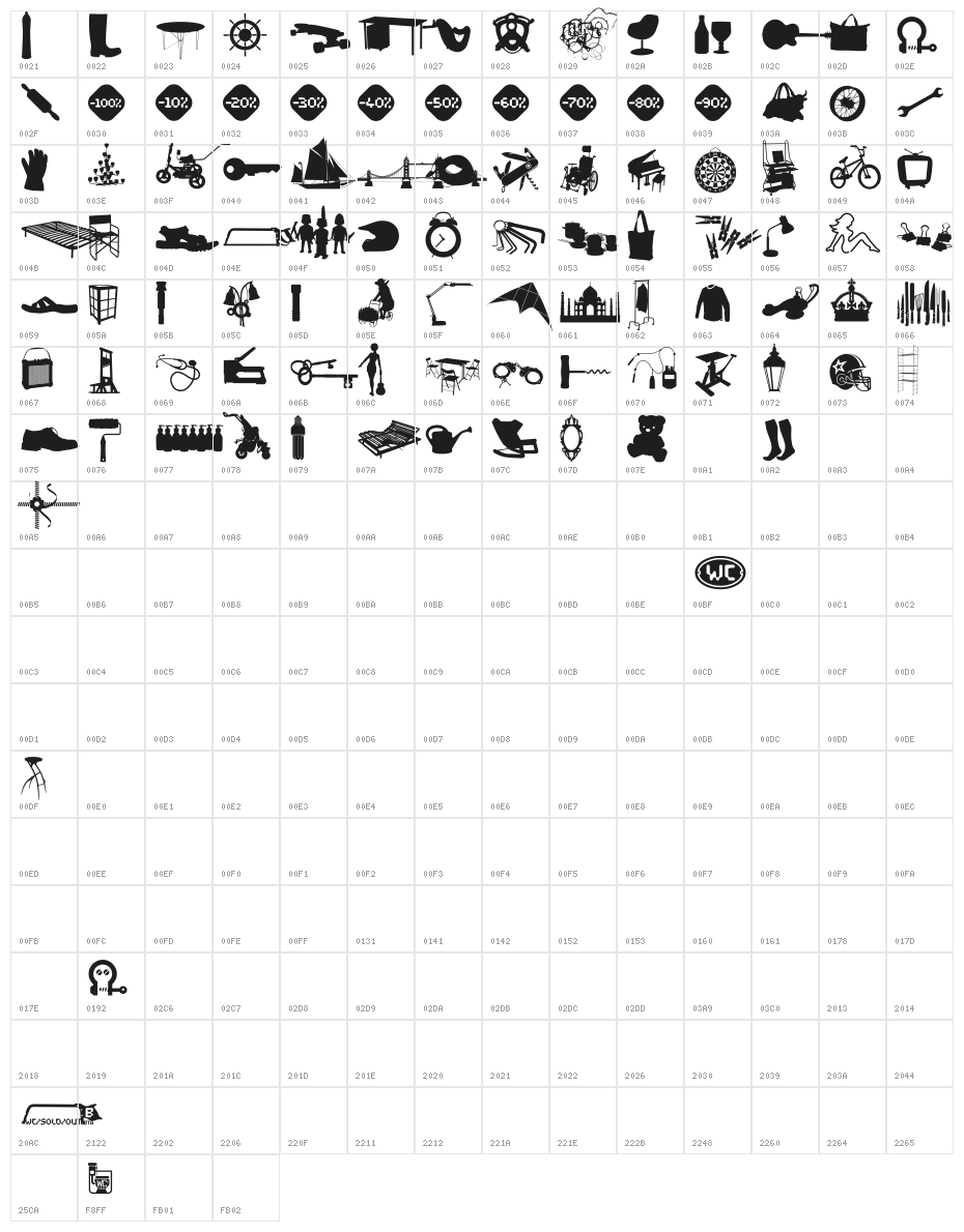 WC Sold Out B Bta Character Map