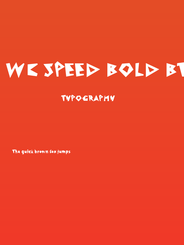 WC Speed Bold Bta Poster