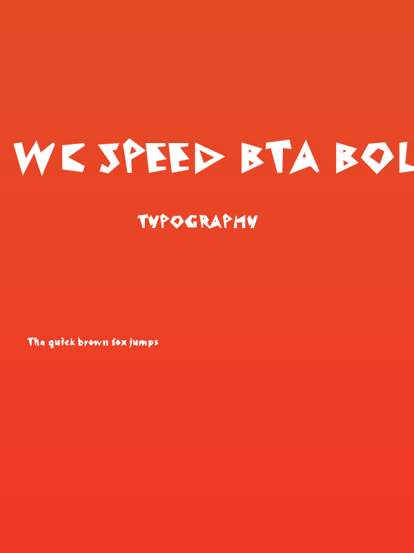 WC Speed Bta Bold Poster