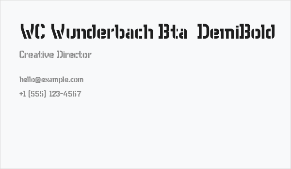 WC Wunderbach Bta  DemiBold Business Card