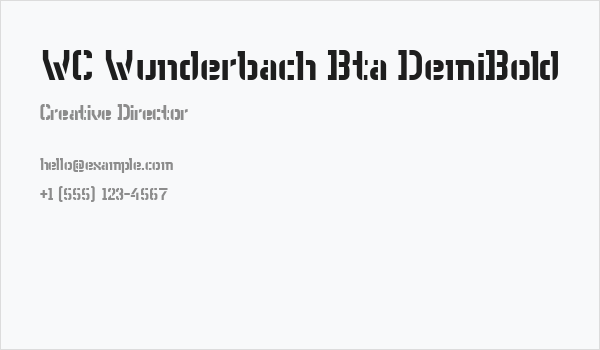 WC Wunderbach Bta DemiBold Business Card
