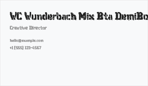 WC Wunderbach Mix Bta DemiBold Business Card