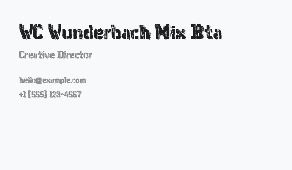 WC Wunderbach Mix Bta Business Card