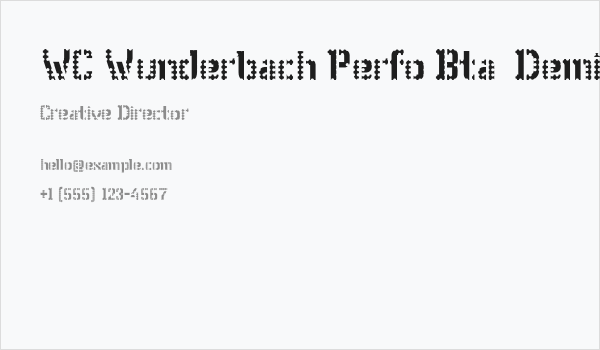 WC Wunderbach Perfo Bta  DemiBold Business Card