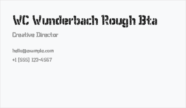 WC Wunderbach Rough Bta Business Card