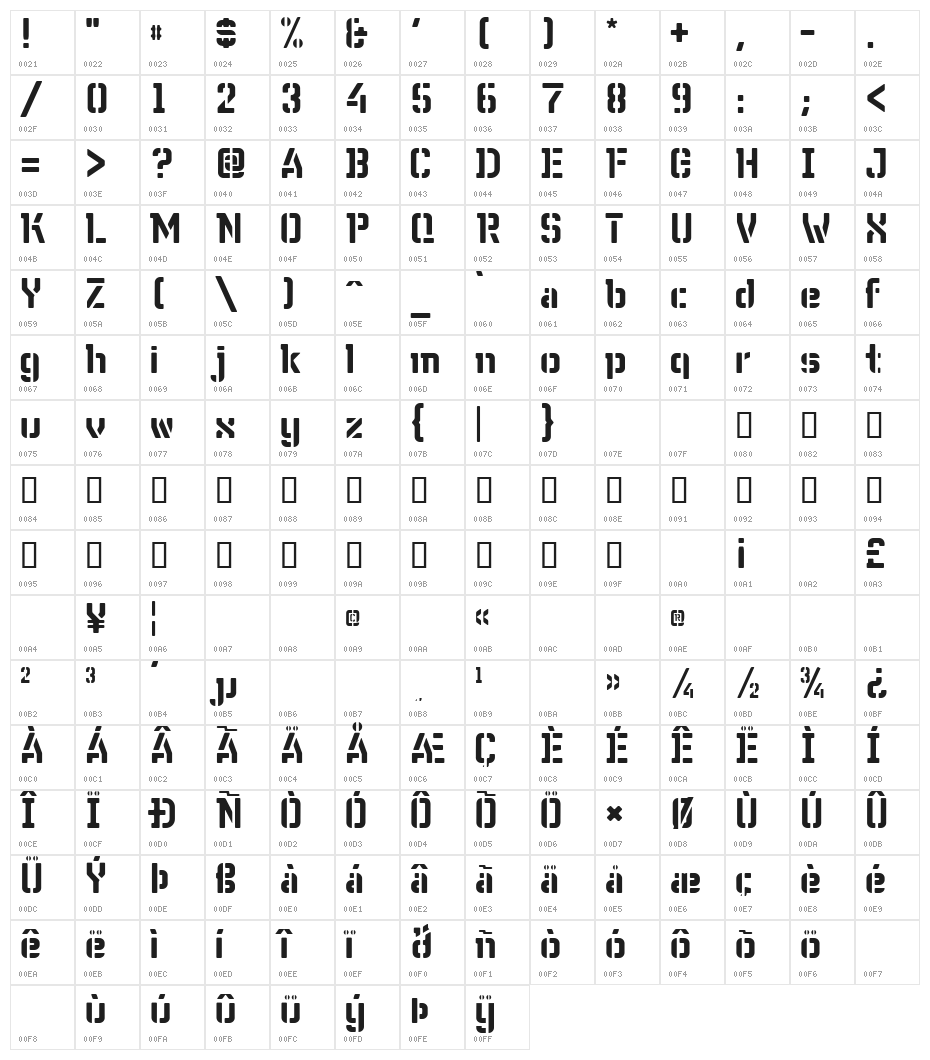 WC Wunderbach Rounded Character Map