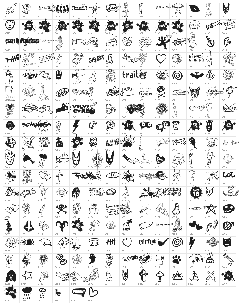 WCSlaasssch Character Map