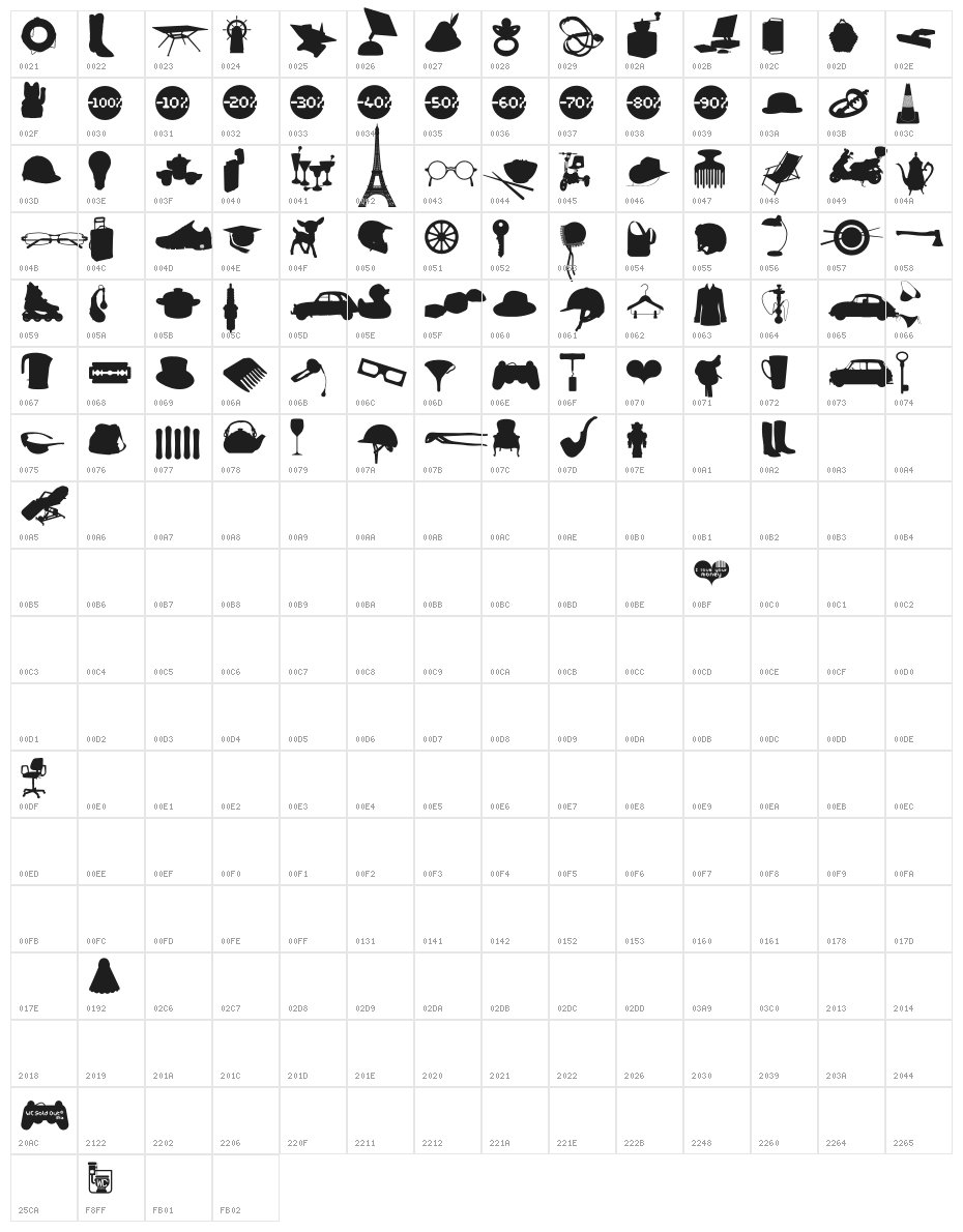 WCSoldOutABta Character Map