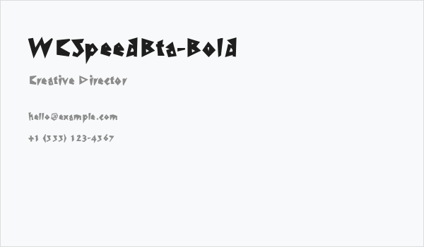 WCSpeedBta-Bold Business Card