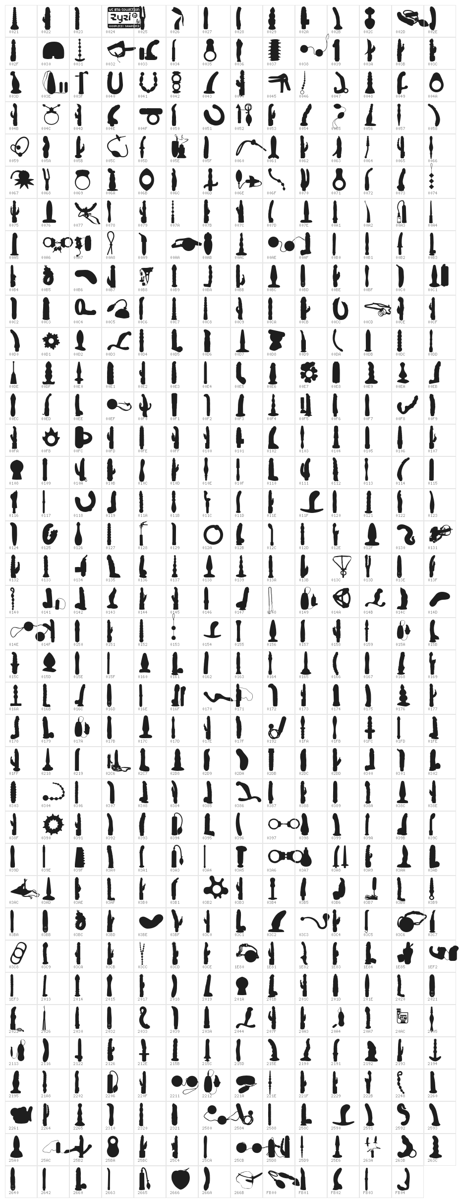 WCZyziBta Character Map