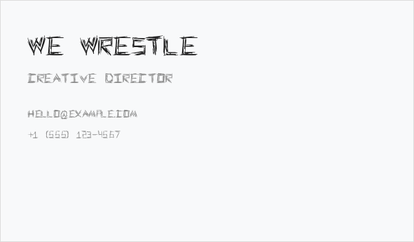 WE WRESTLE Business Card