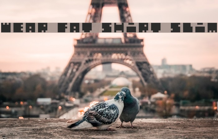 WEAR FAT SHIRT Slim Font examples