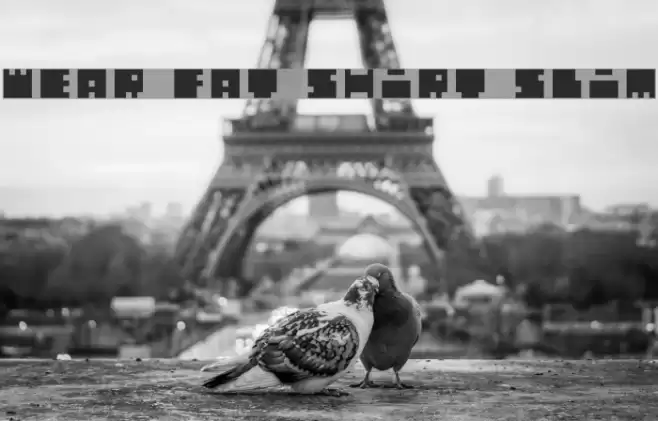 WEAR FAT SHIRT Slim Font examples