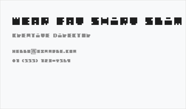 WEAR FAT SHIRT Slim Business Card