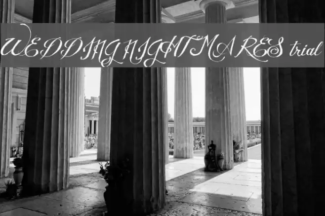 WEDDING NIGHTMARES trial Font examples