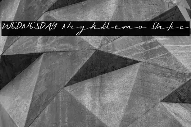 WEDNESDAY Nightdemo Italic Font examples