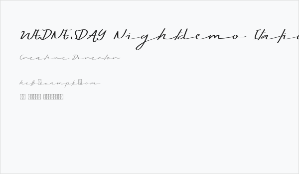 WEDNESDAY Nightdemo Italic Business Card