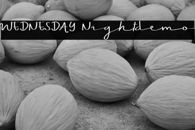 WEDNESDAY Nightdemo Font examples