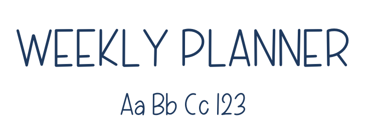 WEEKLY PLANNER Font Preview