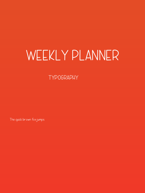 WEEKLY PLANNER Poster
