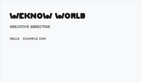 WEKNOW WORLD Business Card