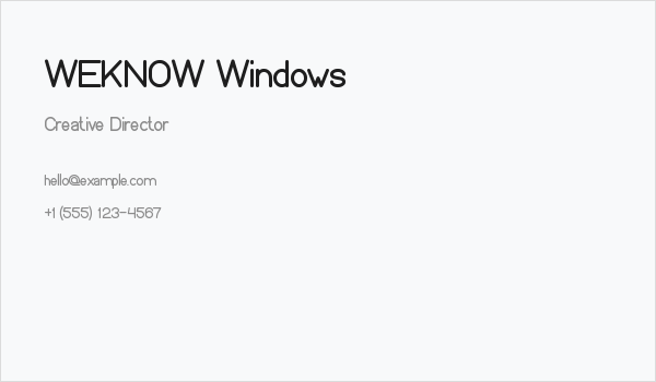 WEKNOW Windows Business Card