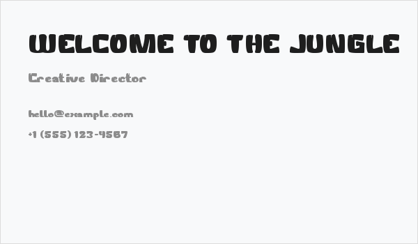 WELCOME TO THE JUNGLE Business Card
