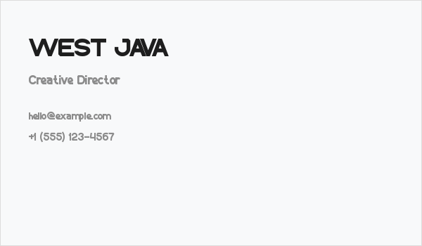 WEST JAVA Business Card