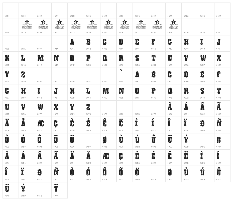 WESTPLASMA PERSONAL USE Regular Character Map