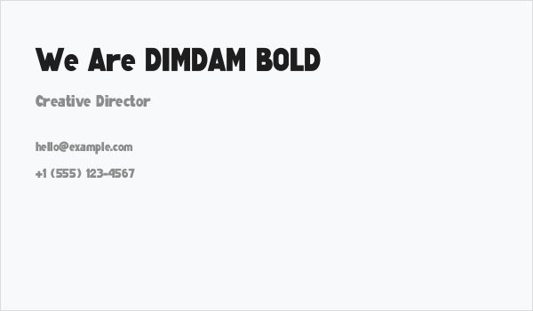 We Are DIMDAM BOLD Business Card