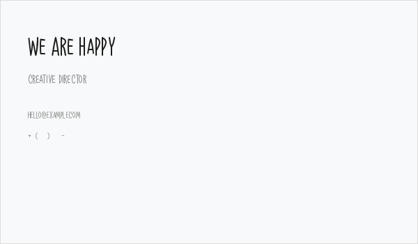 We Are Happy Business Card