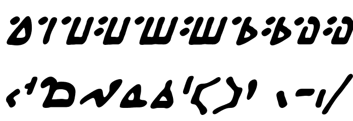 We Come In Peace BB Bold Italic Font OTHER CHARS
