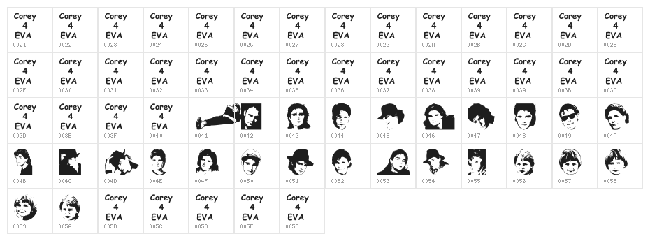We Love Corey Character Map
