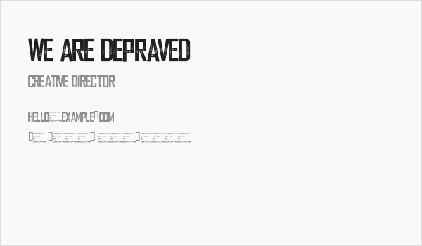 We are Depraved Business Card