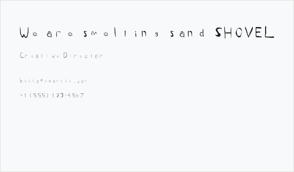 We are smelting sand SHOVEL Business Card