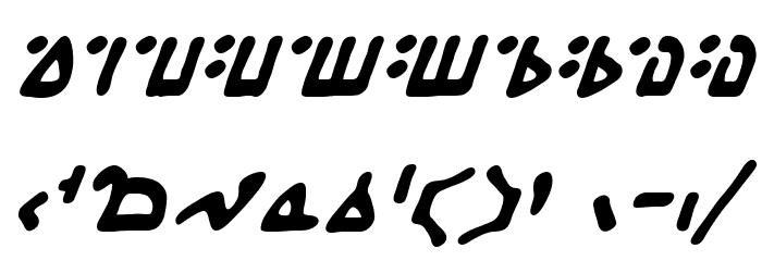WeComeInPeaceBB-BoldItalic Font OTHER CHARS