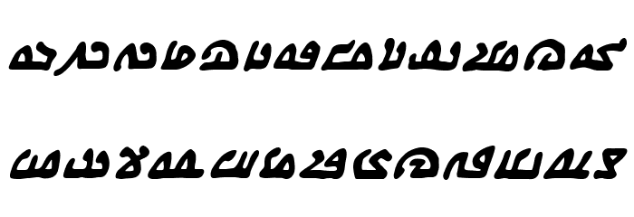 WeComeInPeaceBB-BoldItalic Font LOWERCASE