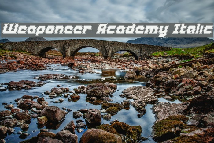 Weaponeer Academy Italic Font examples