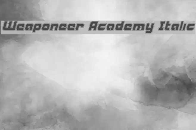 Weaponeer Academy Italic Font examples