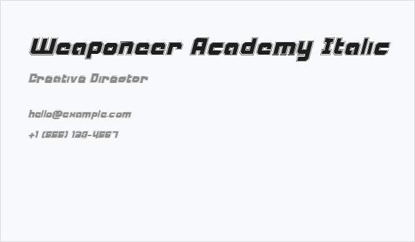 Weaponeer Academy Italic Business Card