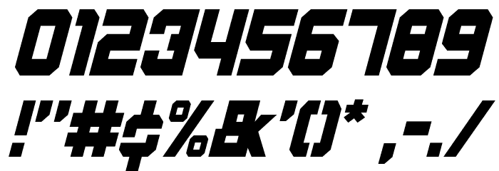 Weaponeer Condensed Italic Font OTHER CHARS