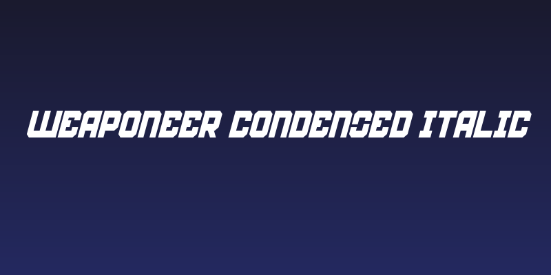 Weaponeer Condensed Italic Social Header