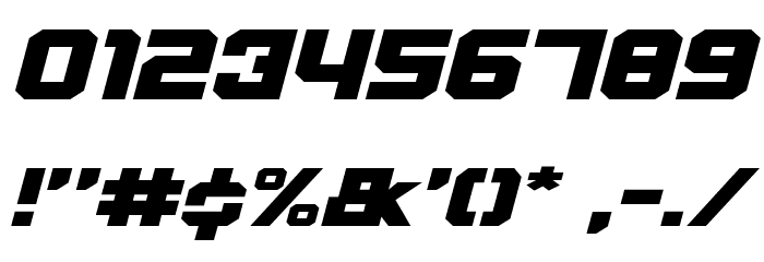 Weaponeer Expanded Italic Font OTHER CHARS