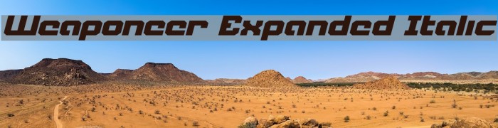 Weaponeer Expanded Italic Font examples