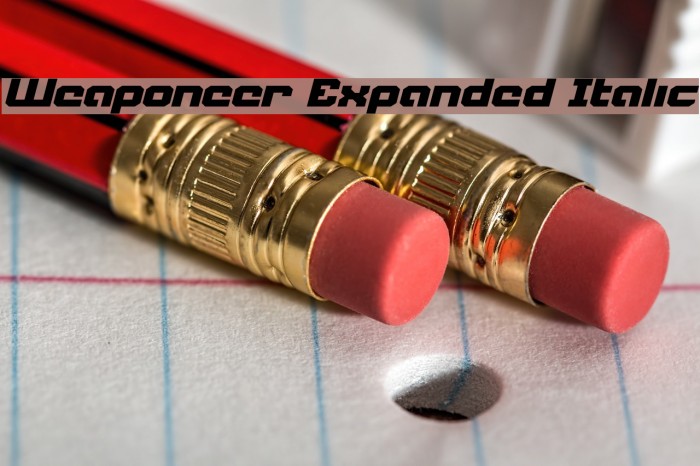 Weaponeer Expanded Italic Font examples