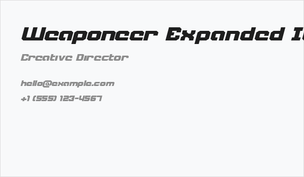 Weaponeer Expanded Italic Business Card