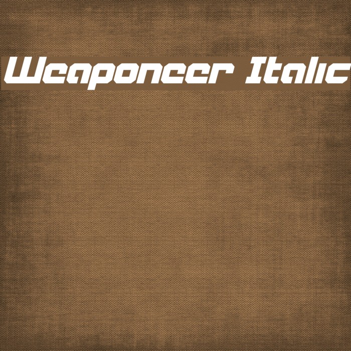 Weaponeer Italic Font examples