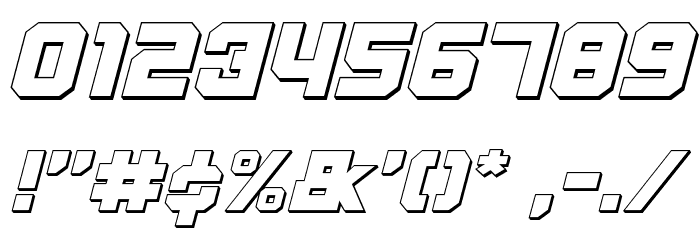 Weaponeer Shadow Italic Font OTHER CHARS